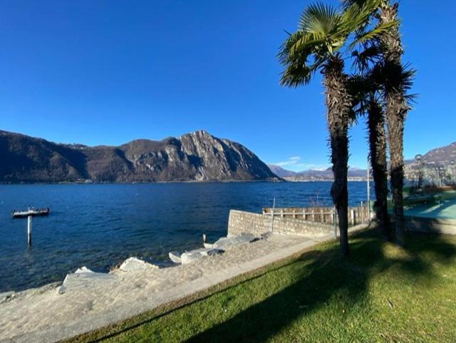 Luganersee, Pool, Strand, Parkplatz, Suite Биссоне Экстерьер фото